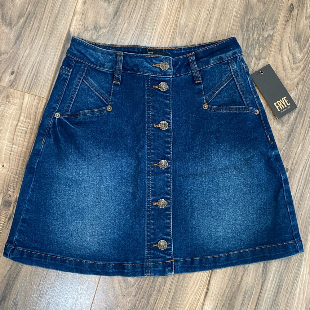 Frye Women's Button Front Denim Skirt